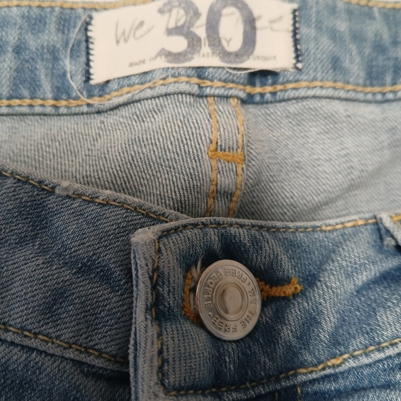 Women's Free People We The Free Jeans Mid Rise Crop Flare Light Blue Size 30 - Picture 5 of 10
